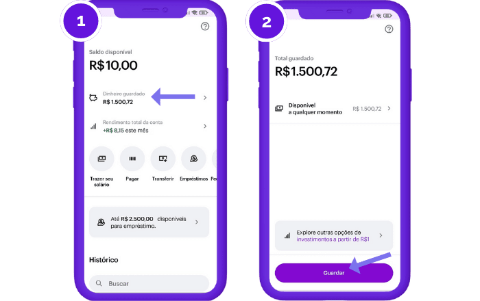 guardar dinheiro no nubank exemplo 1